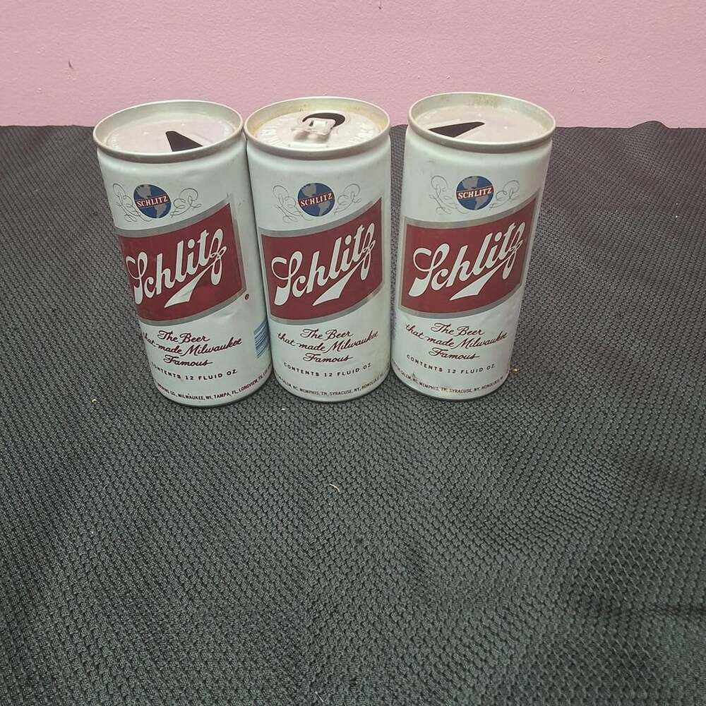 Vintage Schlitz Beer Cans 12 oz Set of 3